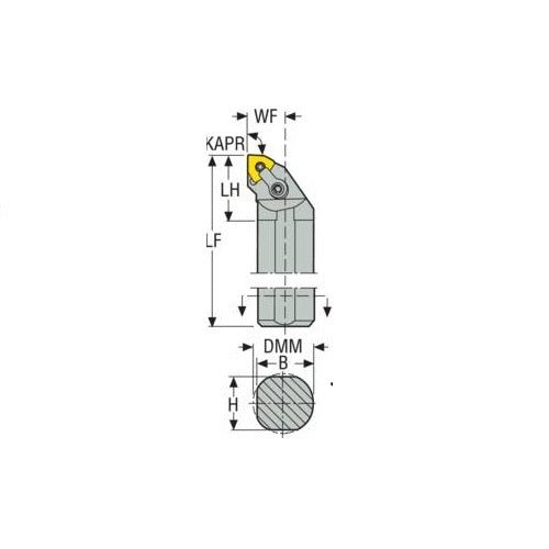 Seco Turning Internal Toolholder (Solid Steel - Multiple Lock - L Type) Left - AIMS Industrial Supplies