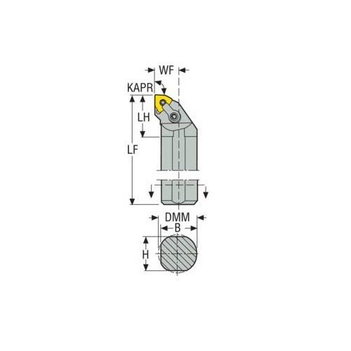 Seco Turning Internal Toolholder (Solid Steel - Multiple Lock - L Type) Right - AIMS Industrial Supplies