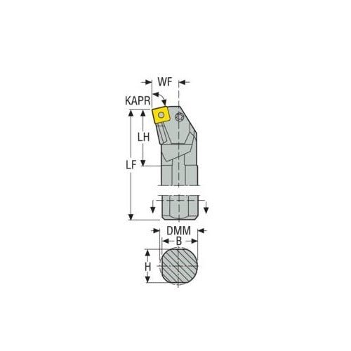Seco Turning Internal Toolholder (Solid Steel - Pin Lock - K Type) Right - AIMS Industrial Supplies