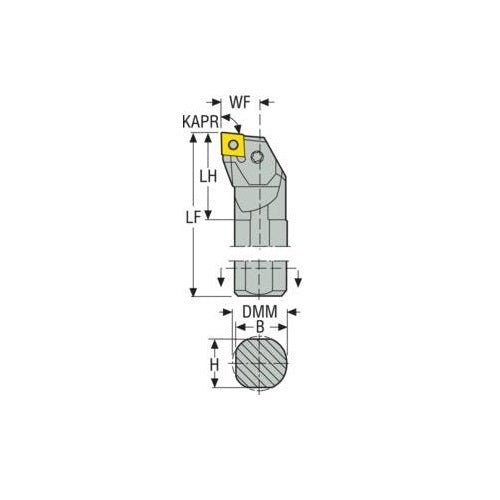 Seco Turning Internal Toolholder (Solid Steel - Pin Lock - L Type) Left - AIMS Industrial Supplies