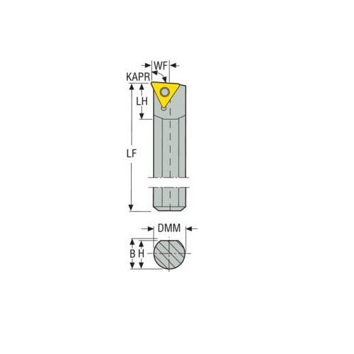 Seco Turning Internal Toolholder (Solid Steel - Screw Lock - L Type) Right - AIMS Industrial Supplies
