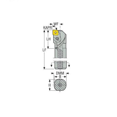 Seco Turning Internal Toolholder (Steel - Pin Lock - L Type) Left - AIMS Industrial Supplies