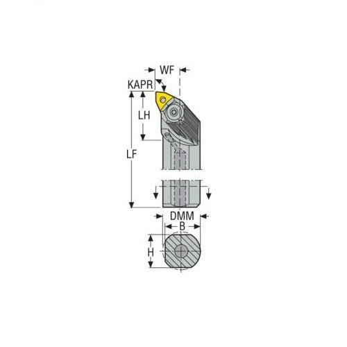 Seco Turning Internal Toolholder (Steel - Pin Lock - L Type) Left - AIMS Industrial Supplies