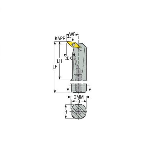 Seco Turning Internal Toolholder (Steel - Pin Lock - L Type) Left - AIMS Industrial Supplies