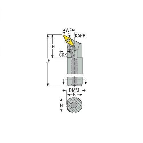 Seco Turning Internal Toolholder (Steel - Pin Lock - P Type) Left - AIMS Industrial Supplies