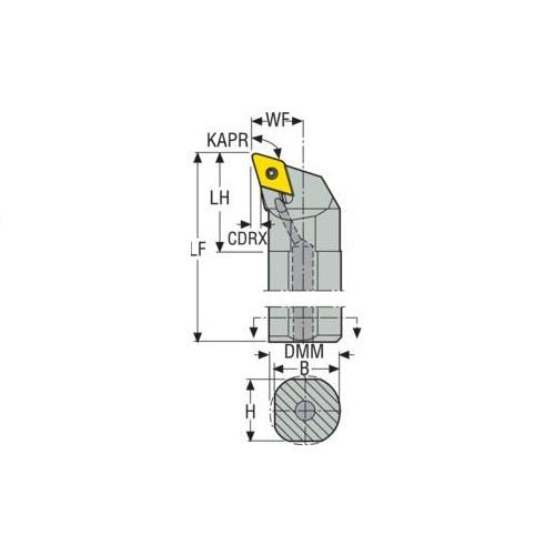 Seco Turning Internal Toolholder (Steel - Pin Lock - Q Type) Left - AIMS Industrial Supplies