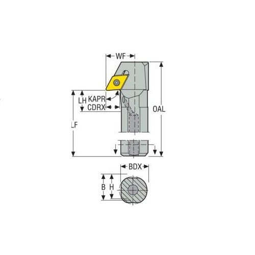 Seco Turning Internal Toolholder (Steel - Pin Lock - Y Type) Right - AIMS Industrial Supplies
