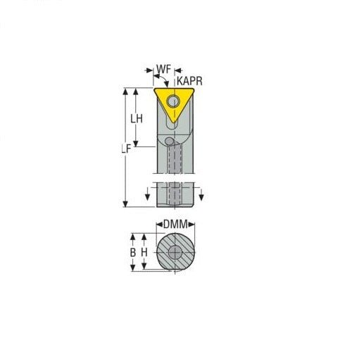 Seco Turning Internal Toolholder (Steel - Screw Lock - F Type) Left - AIMS Industrial Supplies