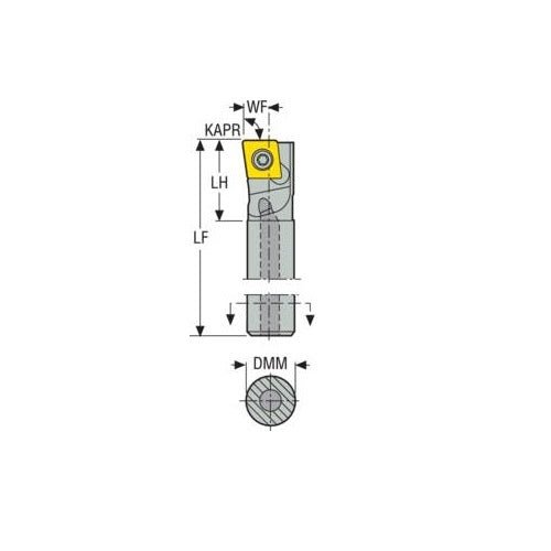 Seco Turning Internal Toolholder (Steel - Screw Lock - F Type) Left - AIMS Industrial Supplies