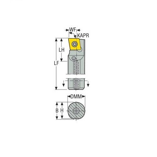 Seco Turning Internal Toolholder (Steel - Screw Lock - F Type) Right - AIMS Industrial Supplies