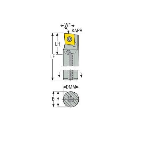 Seco Turning Internal Toolholder (Steel - Screw Lock - L Type) Right - AIMS Industrial Supplies