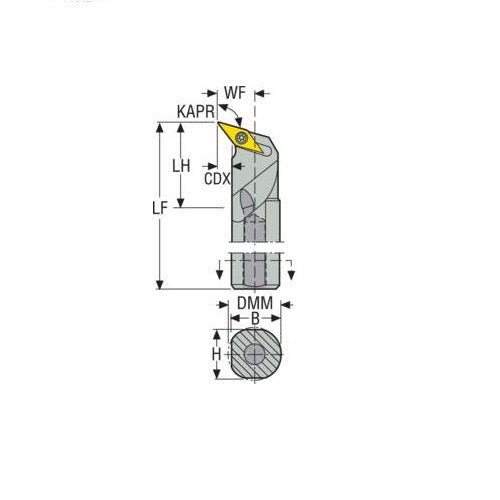 Seco Turning Internal Toolholder (Steel - Screw Lock - Q Type) Left - AIMS Industrial Supplies