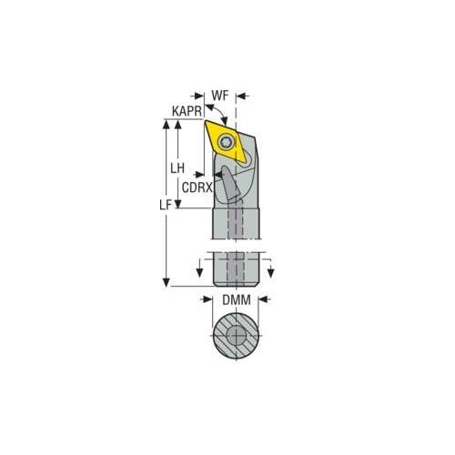 Seco Turning Internal Toolholder (Steel - Screw Lock - Q Type) Right - AIMS Industrial Supplies