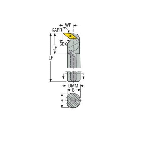 Seco Turning Internal Toolholder (Steel - Screw Lock - U Type) Left - AIMS Industrial Supplies