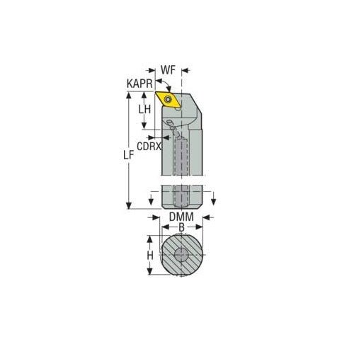 Seco Turning Internal Toolholder (Steel - Screw Lock - U Type) Left - AIMS Industrial Supplies