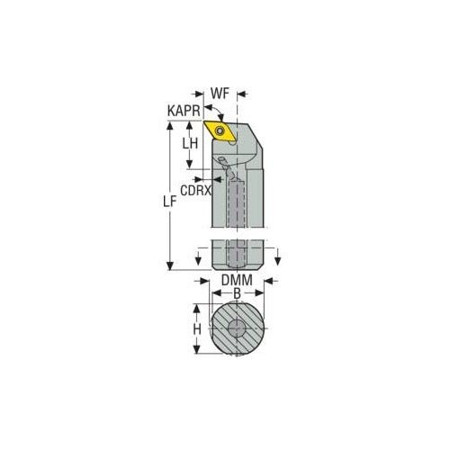 Seco Turning Internal Toolholder (Steel - Screw Lock - U Type) Right - AIMS Industrial Supplies