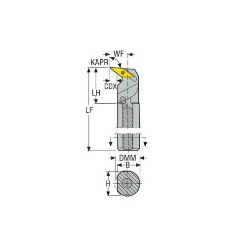 Seco Turning Internal Toolholder (Steel - Screw Lock - U Type) Right - AIMS Industrial Supplies