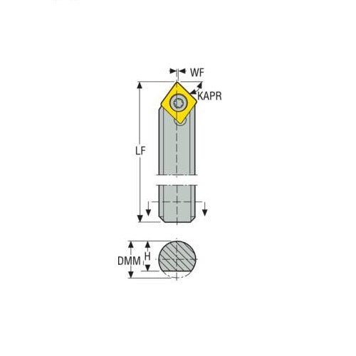 Seco Turning Toolholder for Boring (Solid Steel - Screw Lock - D Type) Right - AIMS Industrial Supplies