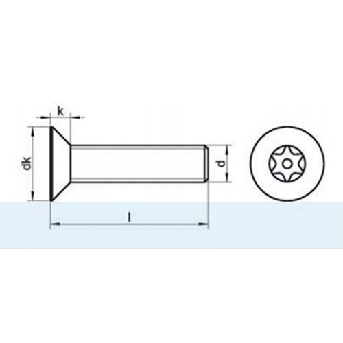 Security Countersunk Post Torx Metal Thread Screw - Stainless Steel2