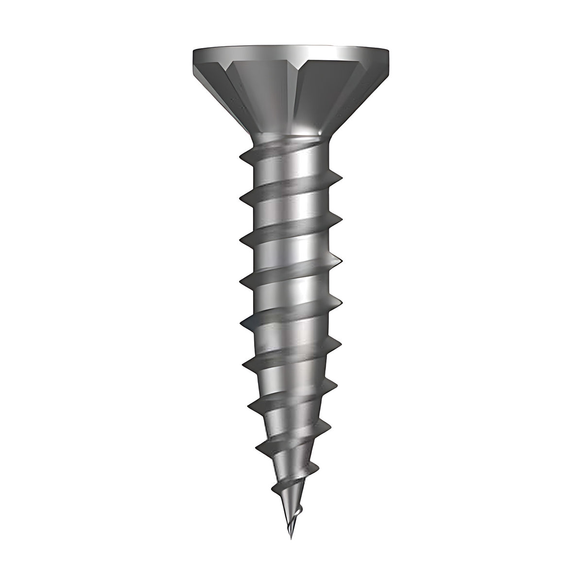 Hobson #8-15 self embed needle point screw, countersunk head with cross recess, coarse thread and sharp point