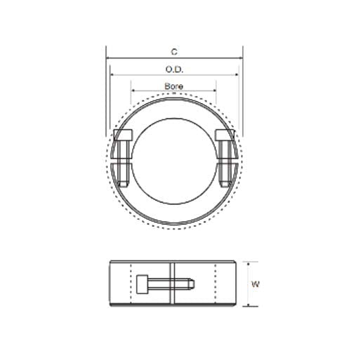 Shaft Collar Steel Black Oxide 2pc Split (Clamp Type) - Metric - AIMS Industrial Supplies