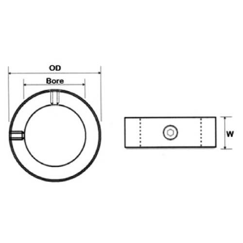 Shaft Collar Zinc Plated w/ Grub Screw Metric - AIMS Industrial Supplies