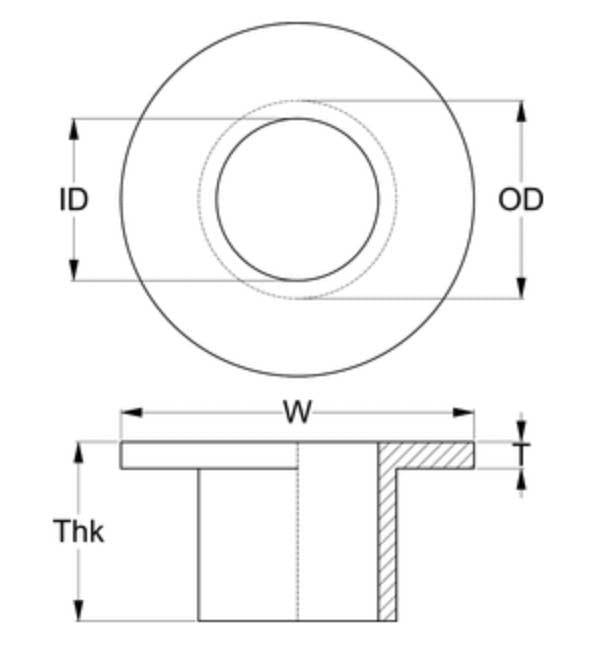 Shoulder Washer Bushing M5 x 5mm Natural Nylon - AIMS Industrial Supplies