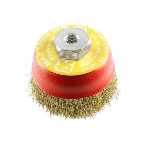 SIT Brass Crimped Cup Brush 75mm - AIMS Industrial Supplies