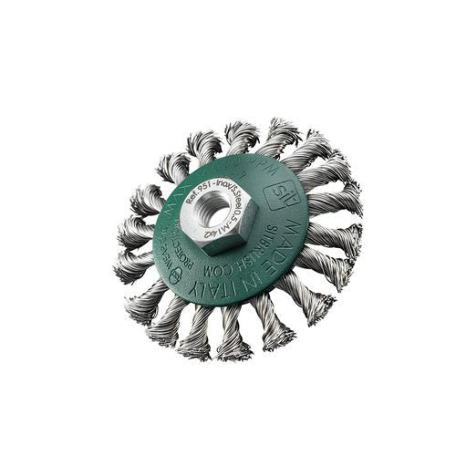 SIT Stainless Steel Twist Knot Conical Brush 95mm x M10 BCZ95.02SS - AIMS Industrial Supplies