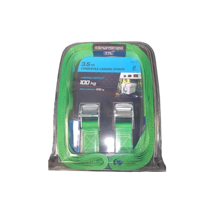 SmartStraps Cambuckle Lash Strap Green 3.5m - 2/Pack