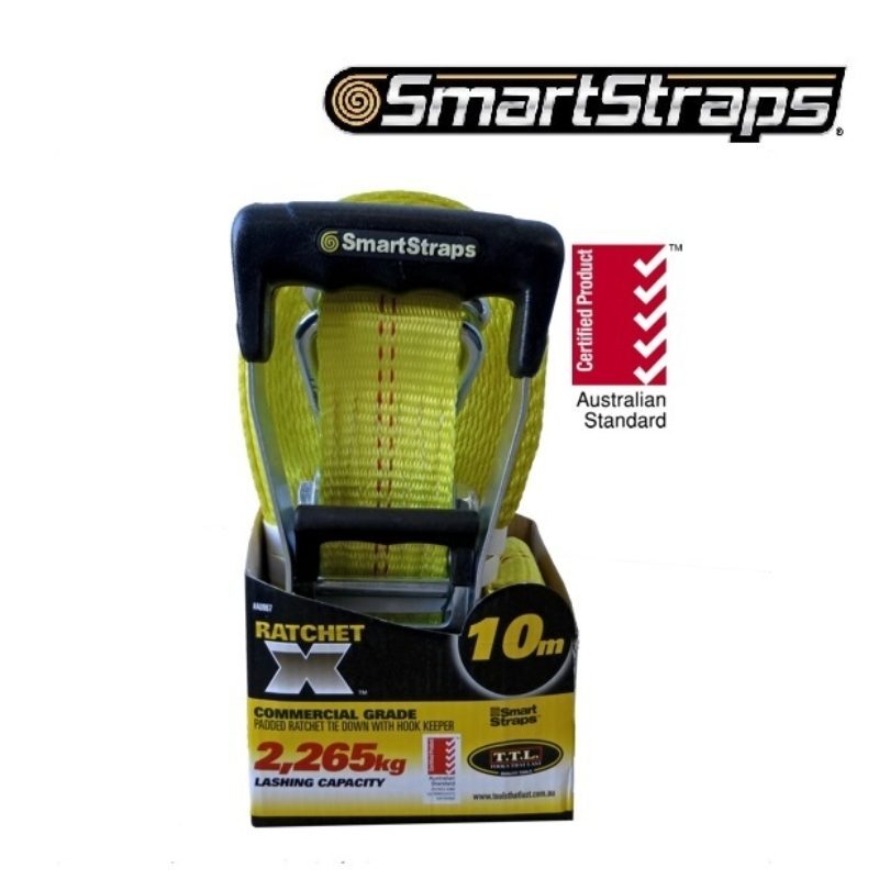 SmartStraps Ratchet X Tie Down Strap Yellow 10m - 967RTD - AIMS Industrial Supplies