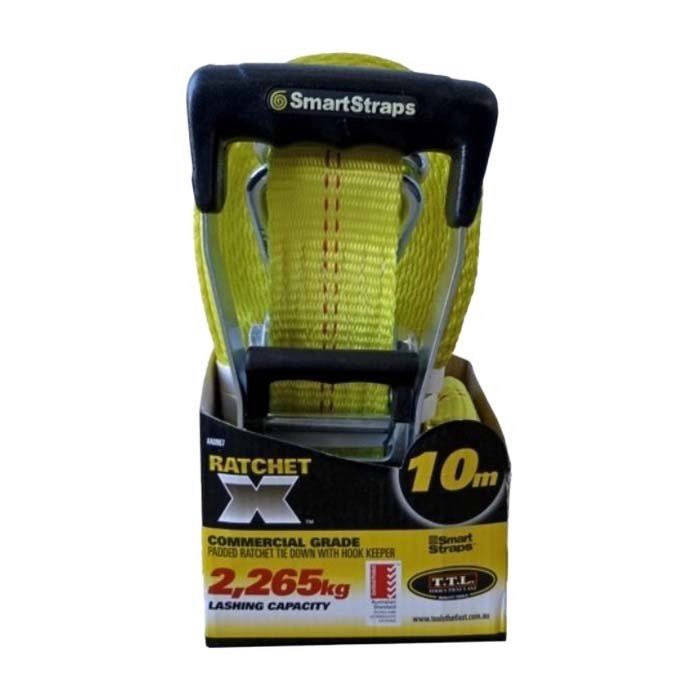 SmartStraps Ratchet X Tie Down Strap Yellow 10m - 967RTD - AIMS Industrial Supplies
