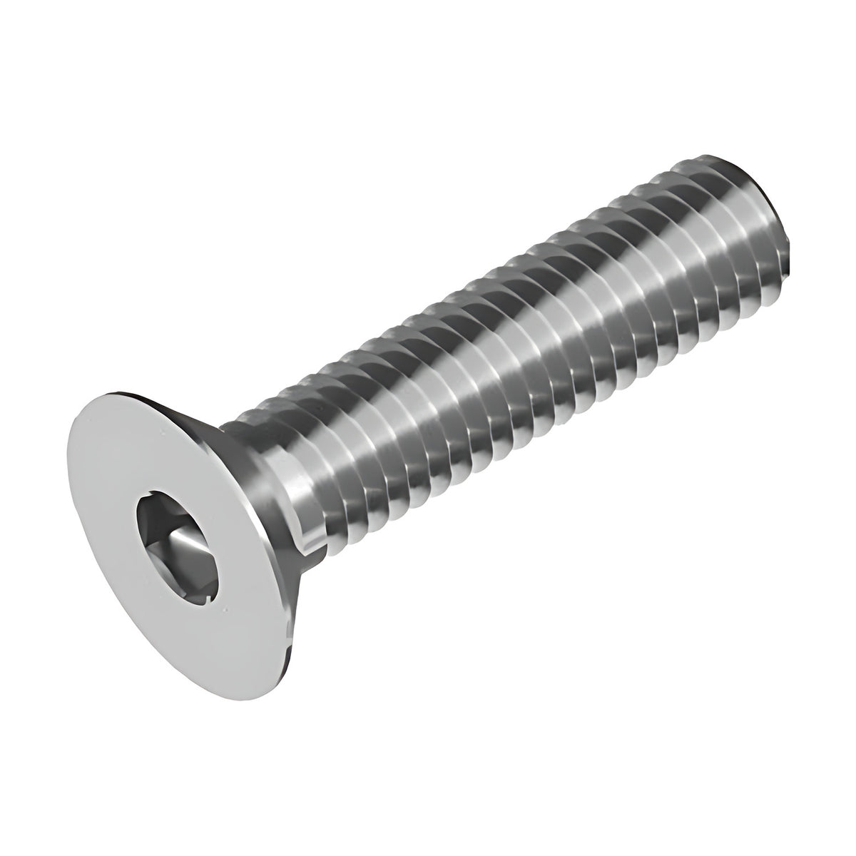 SOKO zinc plated socket countersunk screw, flat conical head with hex socket and silver threaded shank