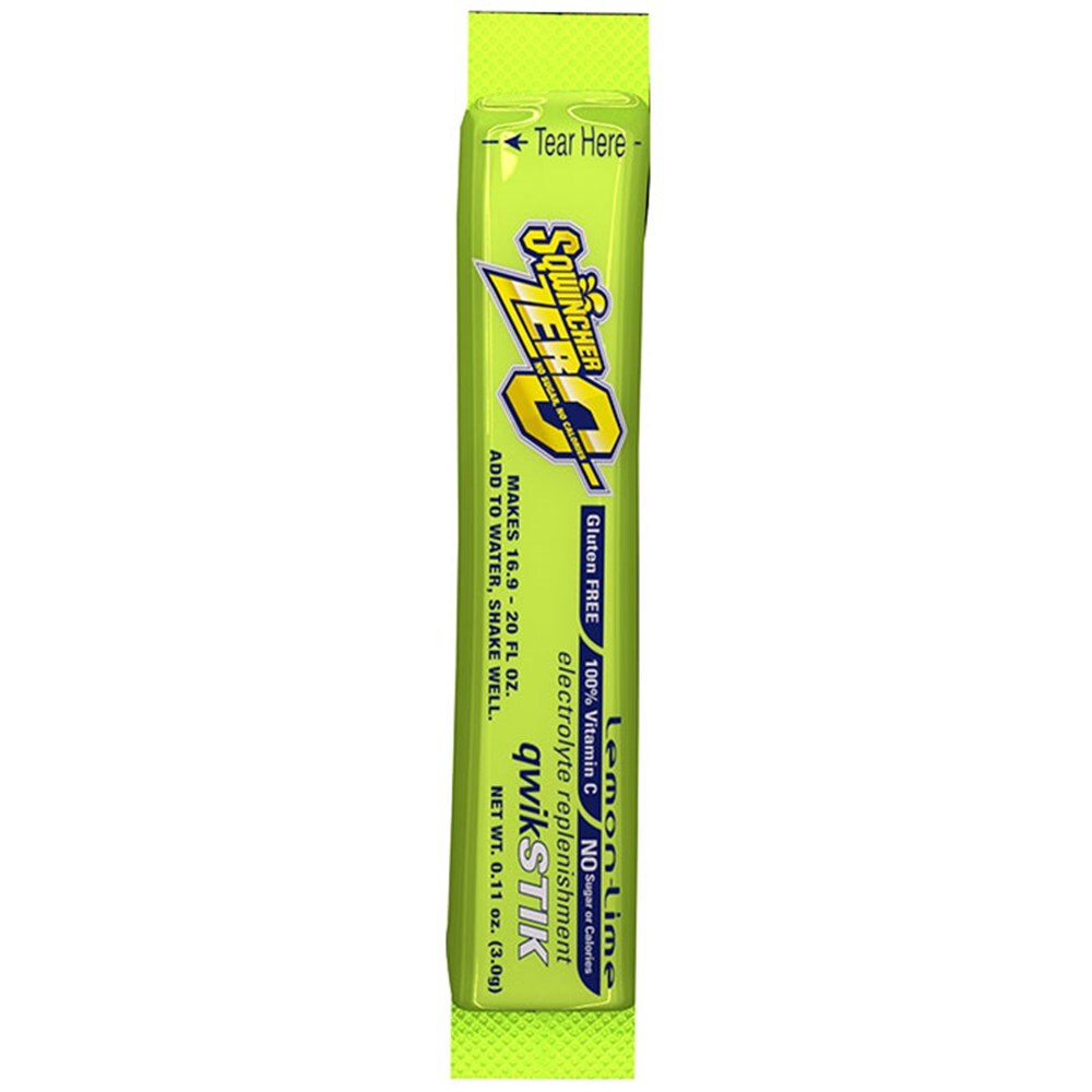 Sqwincher Qwik Stiks Lemon Lime - Box of 500 (10 Packs of 50 Sticks)