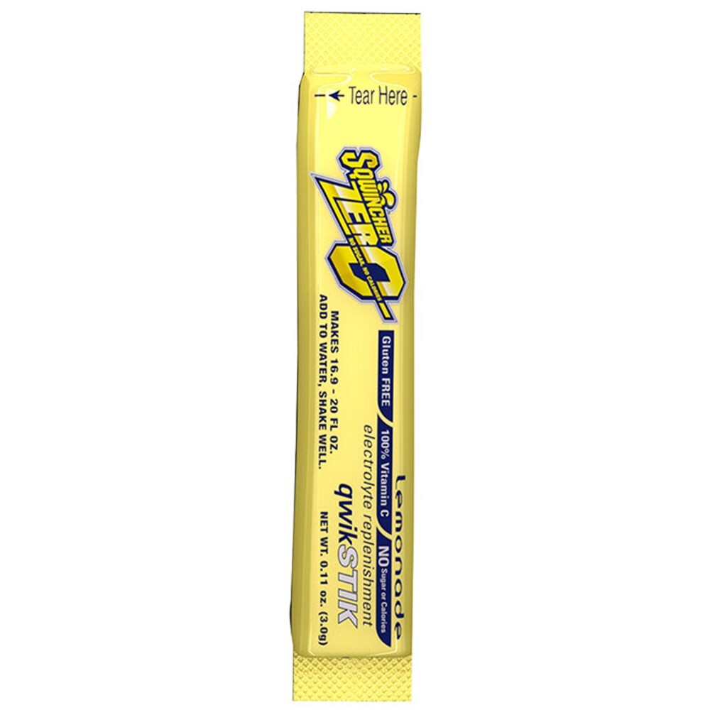 Sqwincher Qwik Stiks Lemonade - Box of 500 (10 Packs of 50 Sticks)