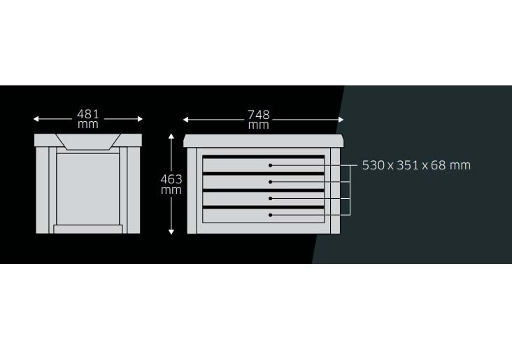 Stahlwille 93 Top Box Tool Chest Suits TTS93 Tool Trolley - 81200157 - AIMS Industrial Supplies