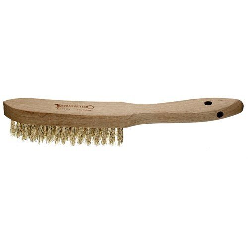 Stahlwille Brush Brass Wire 4 Row Timber Handle 280mm Long - SW13115 - AIMS Industrial Supplies