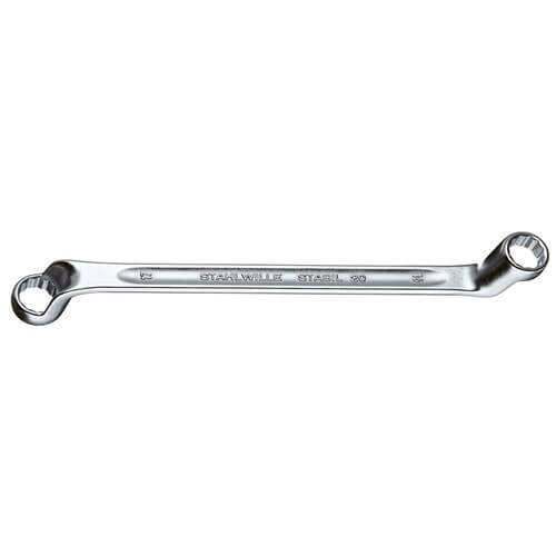 Stahlwille Double Ended Ring Spanner, Offset- Imperial Chrome Plated Finish - AIMS Industrial Supplies