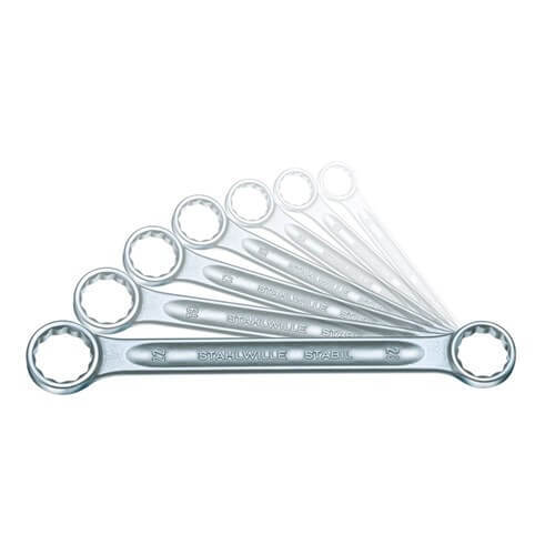 Stahlwille Double-Ended Ring Spanner Set 10-Piece 6 x 7mm - 30 x 32mm, Flat SW21/10 - AIMS Industrial Supplies