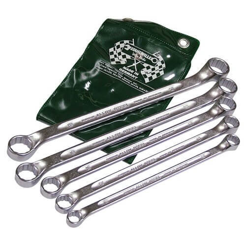 Stahlwille Double-Ended Ring Spanner Set 5 -Piece 10 x 11mm - 18 x 19mm SWVP23/5 - AIMS Industrial Supplies