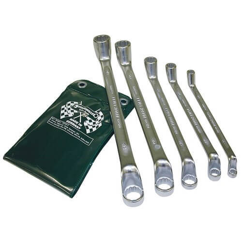 Stahlwille Double-Ended Ring Spanner Set 5 -Piece 1/4x5/16" - 11/16 x 13/16" , SWVP20A/5 - AIMS Industrial Supplies