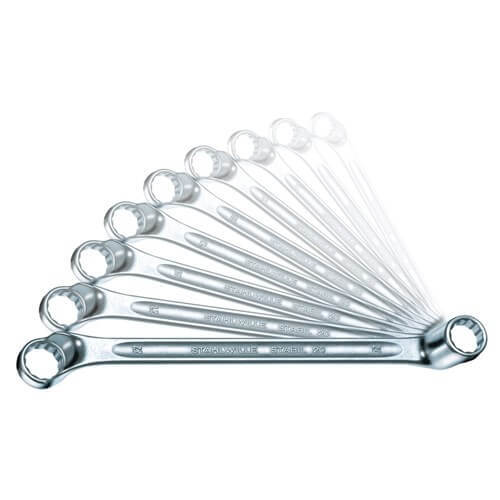 Stahlwille Double-Ended Ring Spanner Set 8-Piece 6 x 7mm - 20 x 22mm, Offset SW20/8 - AIMS Industrial Supplies