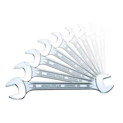 Stahlwille Double Open-Ended Spanner Set 10 Piece 10 6 x 7mm - 30 x 32mm SW10/10 - AIMS Industrial Supplies