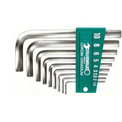 Stahlwille Hex Key Allen Wrench AF 10-Piece Set, L-Type Short Series  SW107601