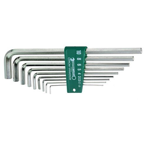 Stahlwille Hex Key Allen Wrench Metric 9-Piece Set, Long Series SW10765/9 - AIMS Industrial Supplies