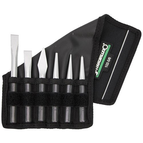 Stahlwille Pin/Chisel / Punch Plastc-Textile Wallet 6-Piece Set - SW102-5/6 - AIMS Industrial Supplies