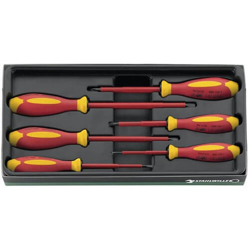 Stahlwille Screwdriver Set Drall+ VDE 6-Piece 4 Slotted/2 Phillips SW4695VDE - AIMS Industrial Supplies