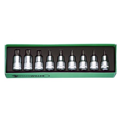 Stahlwille Set Socket Torx 1/2" Drive 9-Piece T20 - T60 SW54 - AIMS Industrial Supplies