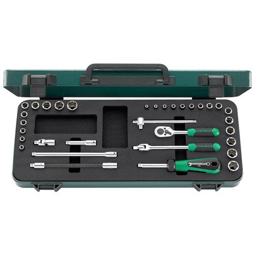 Stahlwille Socket & Accessory 1/4" Drive 3.2-14mm & 3/16-9/16", Set 33-Piece SW40MA/25/8-96010162/1