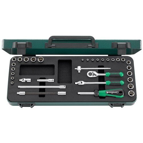Stahlwille Socket & Accessory 1/4" Drive 3.2-14mm & 3/16-9/16", Set 33-Piece SW40MA/25/8-96010162/ - AIMS Industrial Supplies